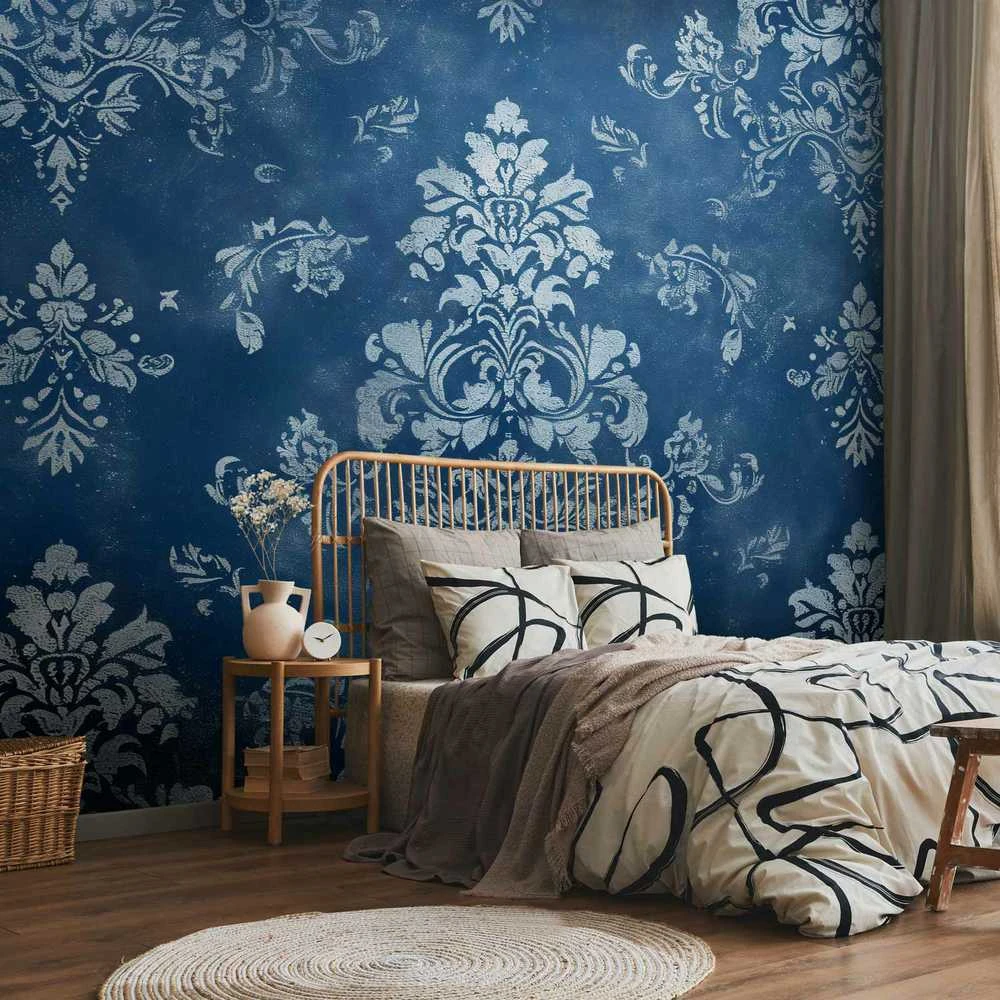 Artgeist Fototapetas - Retro Ornament Decorative Motif in Worn Blues