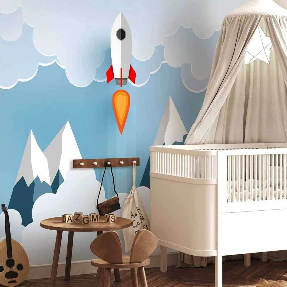 Artgeist Fototapetas - Rocket in the Clouds