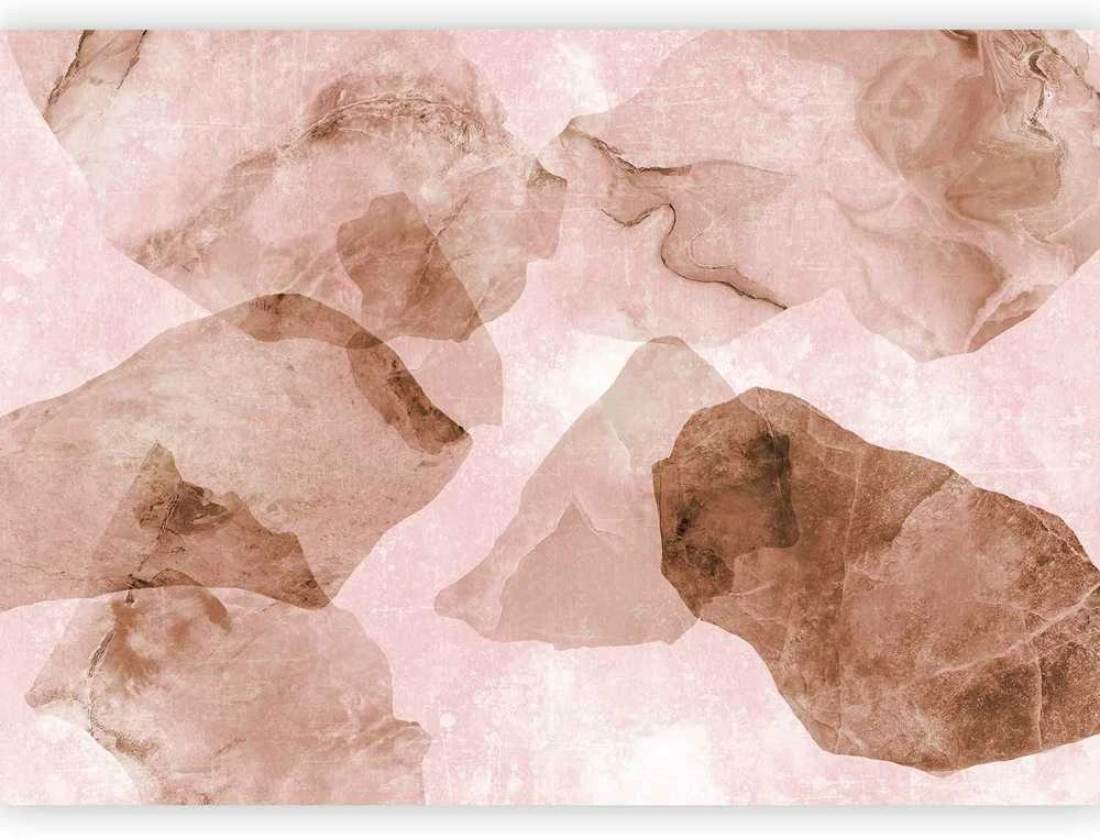 Artgeist Fototapetas - Rožinė terrazzo - minimalist background in marble watercolour pattern