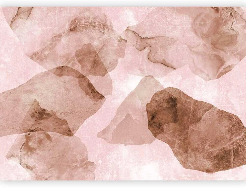 Artgeist Fototapetas - Rožinė terrazzo - minimalist background in marble watercolour pattern