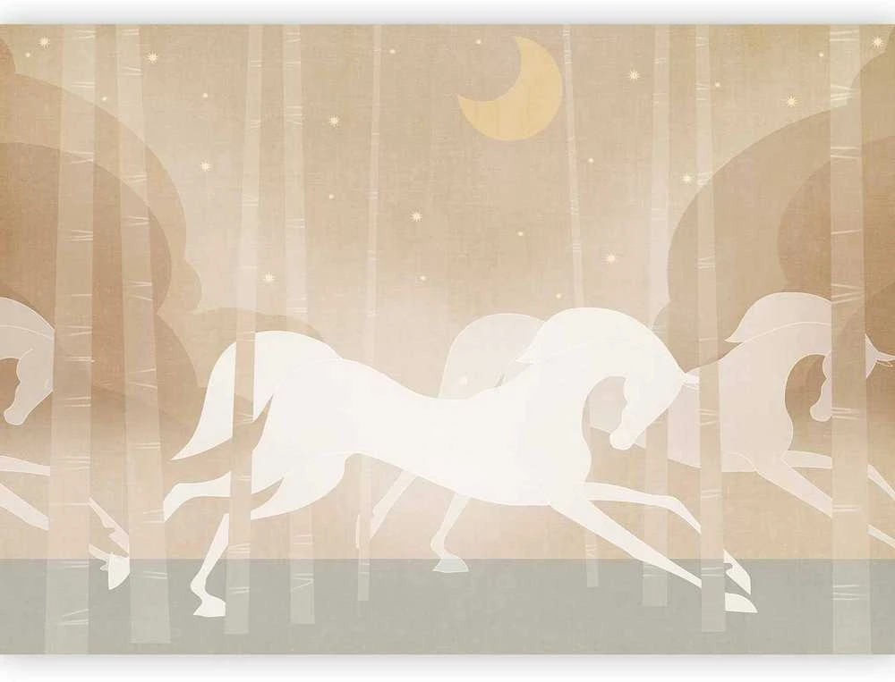 Artgeist Fototapetas - Rushing Steeds