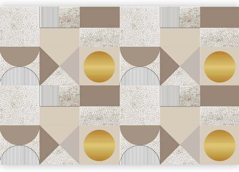 Artgeist Fototapetas - rusvai gelsvas and Gold Geometric Pattern