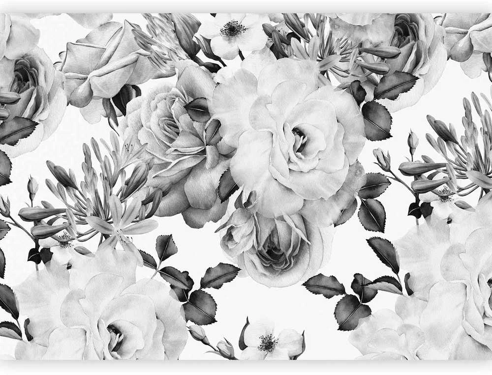 Artgeist Fototapetas - Sentimental Garden (Juodas and Baltas)