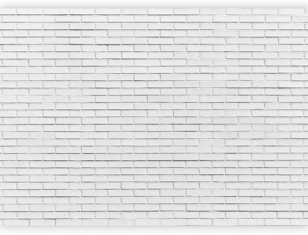 Artgeist Fototapetas - Snow Brick - Pattern Imitating a Brick Wall in Baltas