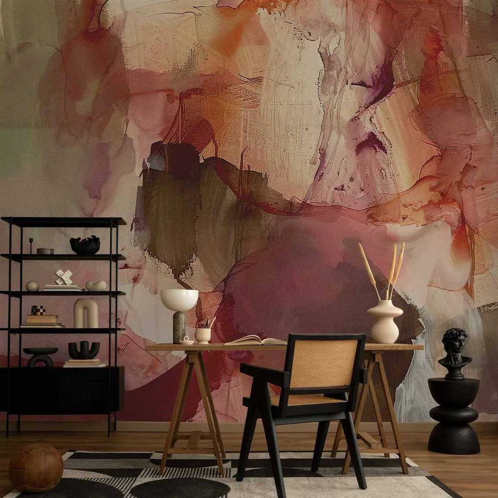 Artgeist Fototapetas - Spring composition – transparencies and forms in watercolor style