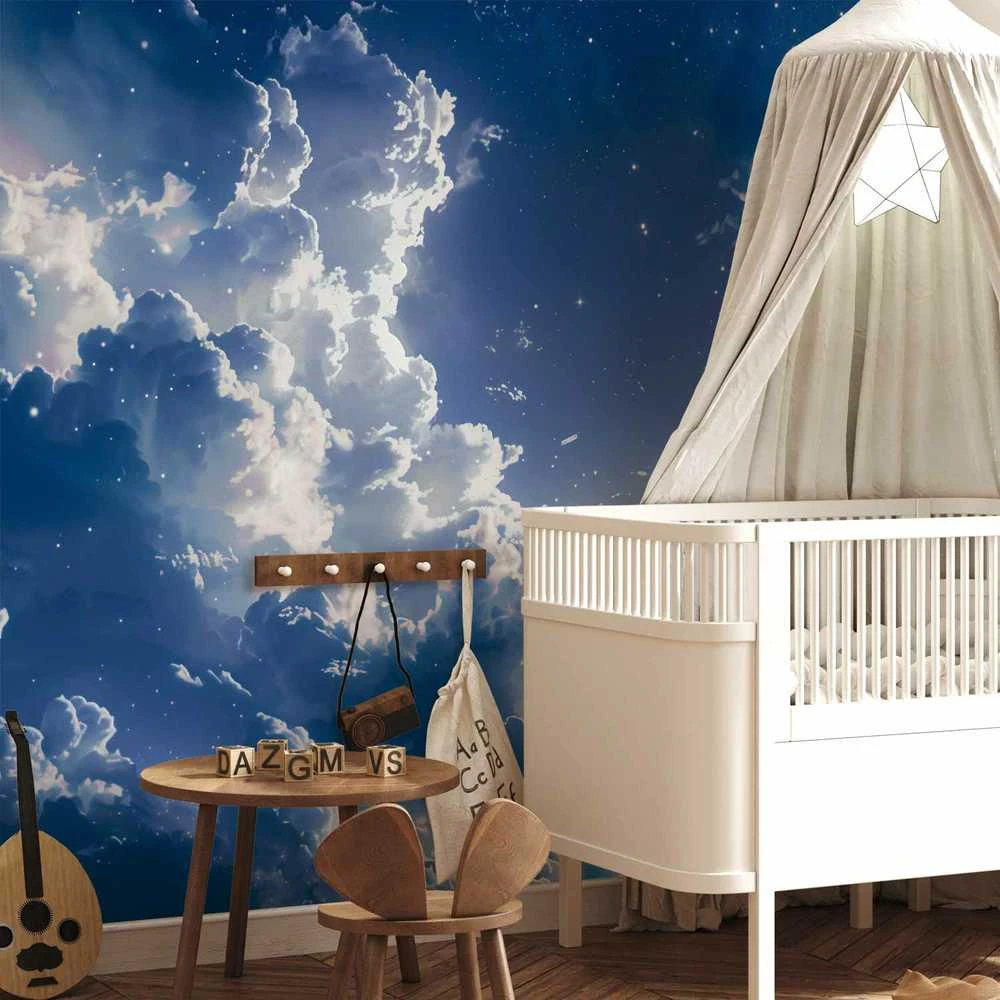 Artgeist Fototapetas - Starry Clouds and Delicate Light Over a Corner of the Sky