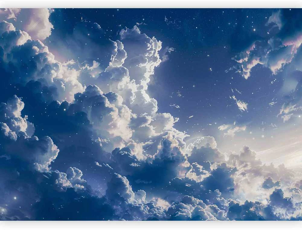 Artgeist Fototapetas - Starry Clouds and Delicate Light Over a Corner of the Sky