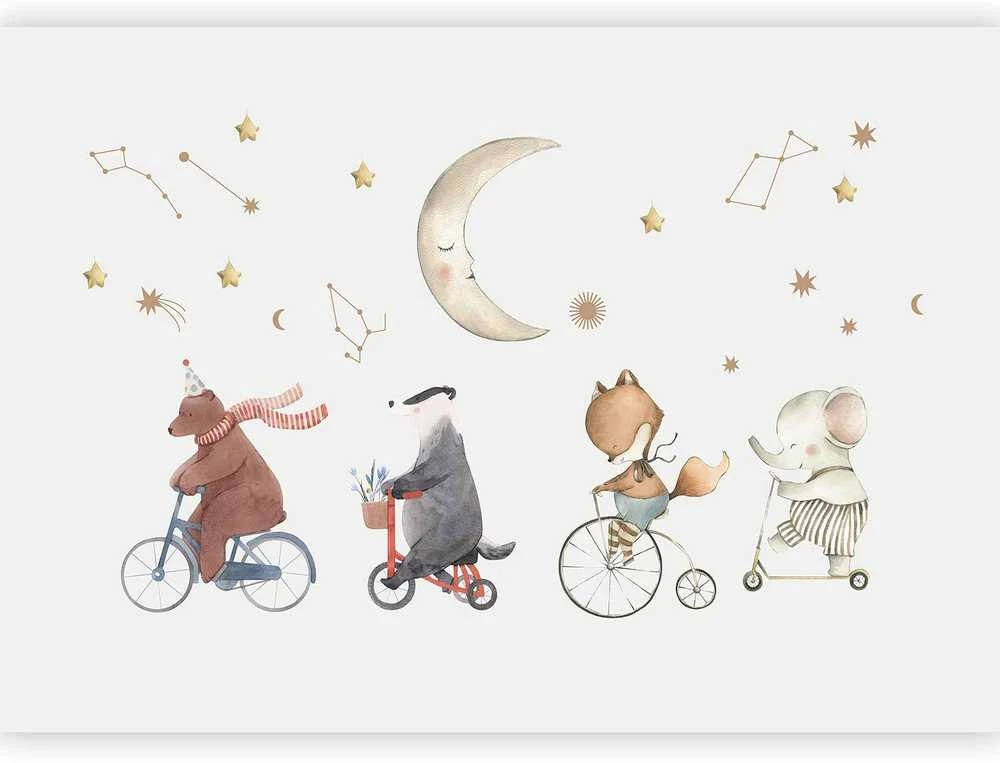 Artgeist Fototapetas - Subtle Animals Among the Stars (Watercolour)