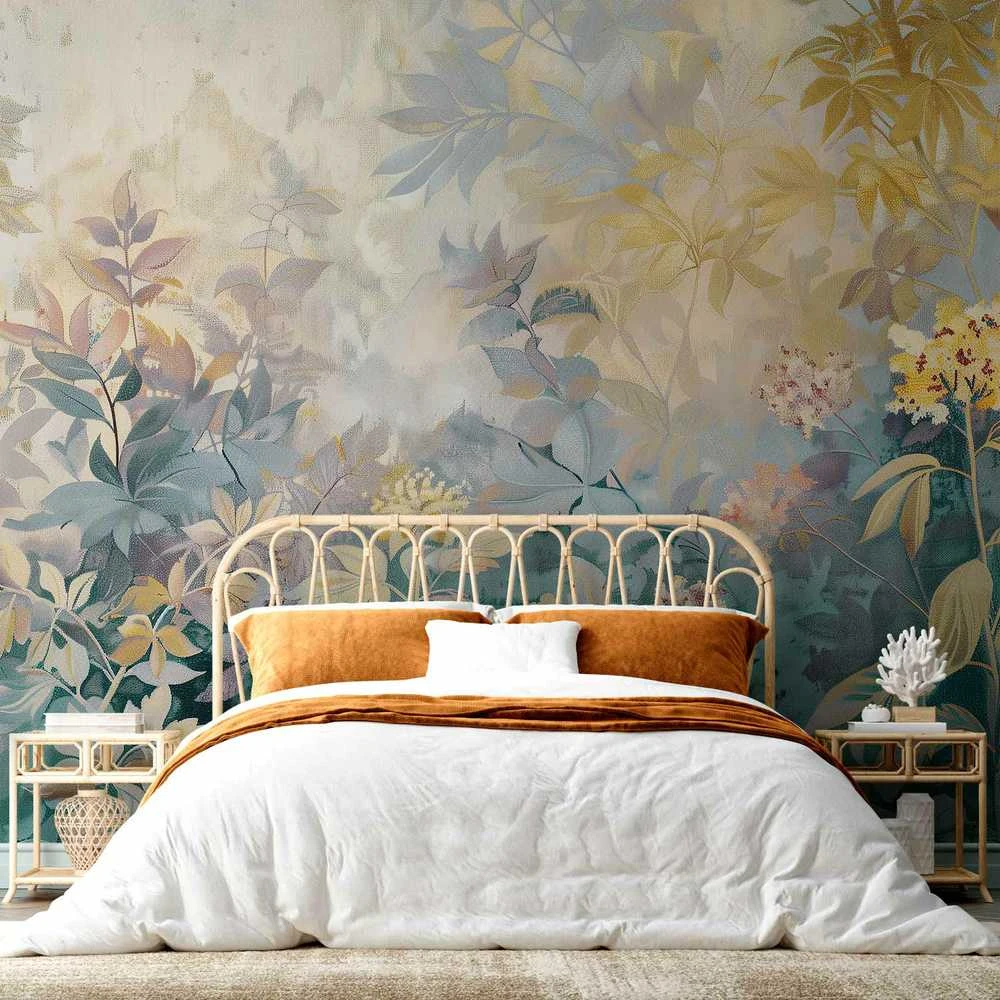Artgeist Fototapetas - Tapestry Pattern with a Meadow and Flowers Kilim with a Spring Motif