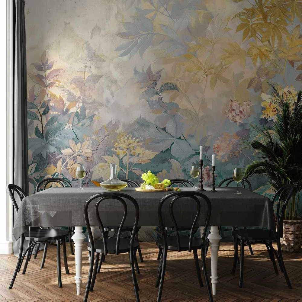 Artgeist Fototapetas - Tapestry Pattern with a Meadow and Flowers Kilim with a Spring Motif