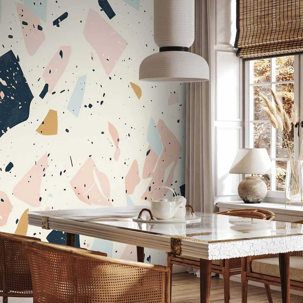 Artgeist Fototapetas - Terrazzo with Large Scaled Stones in Subdued Colors