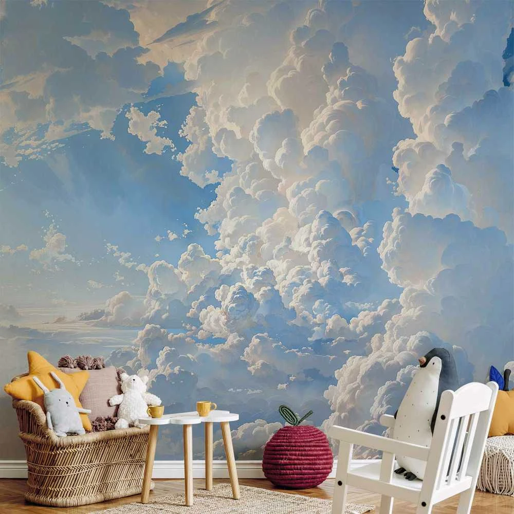 Artgeist Fototapetas - The Sun Revealing the Secrets of the Clouds: Spectacular Images in the Sky