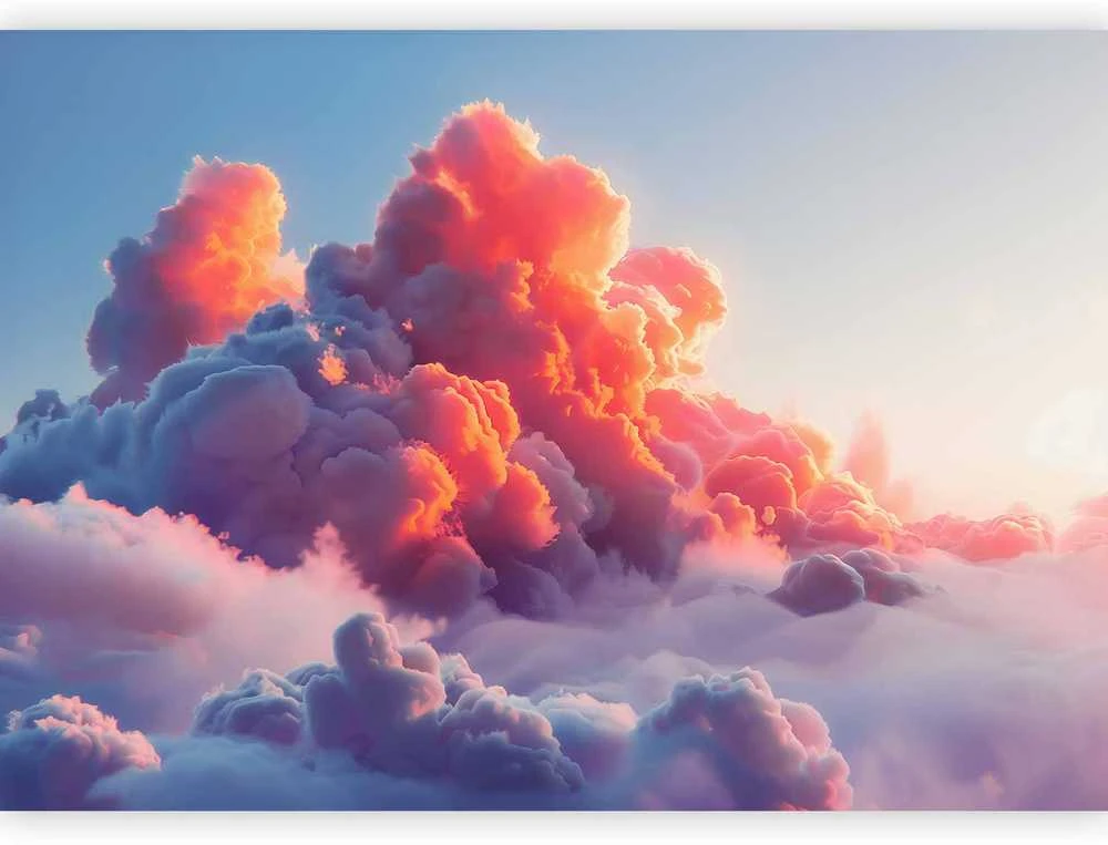Artgeist Fototapetas - Twilight Spectacle: Clouds in Shades of Rožinė and Violet