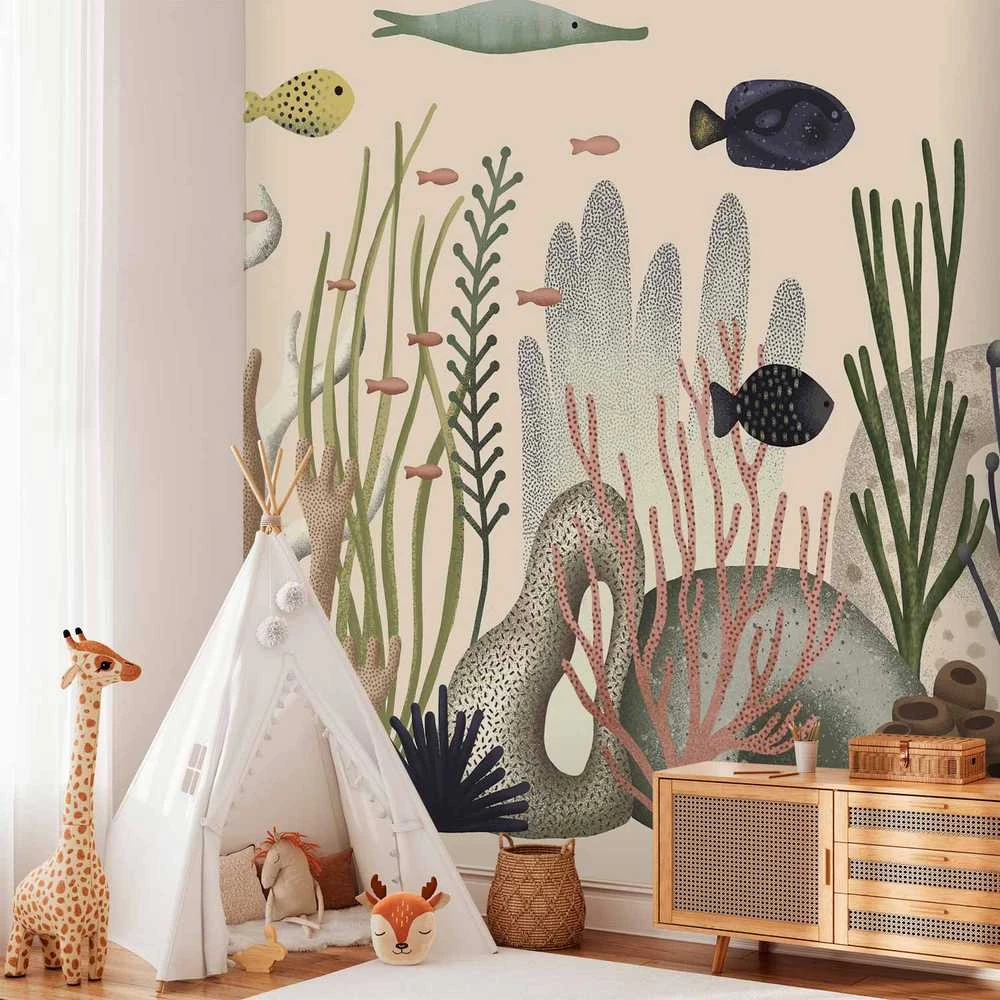 Artgeist Fototapetas - Underwater World - Fish and Corals in Pastel Colours