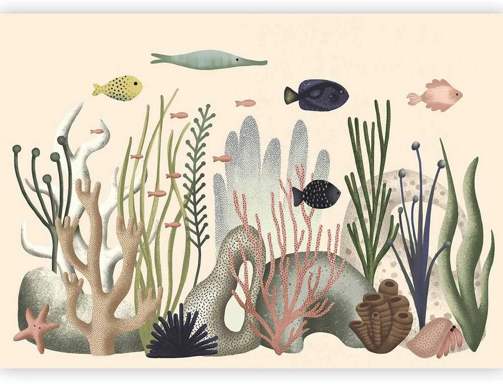 Artgeist Fototapetas - Underwater World - Fish and Corals in Pastel Colours