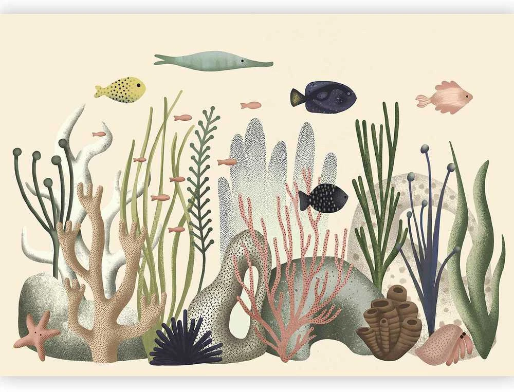 Artgeist Fototapetas - Underwater World - Fish and Corals in Pastel Colours