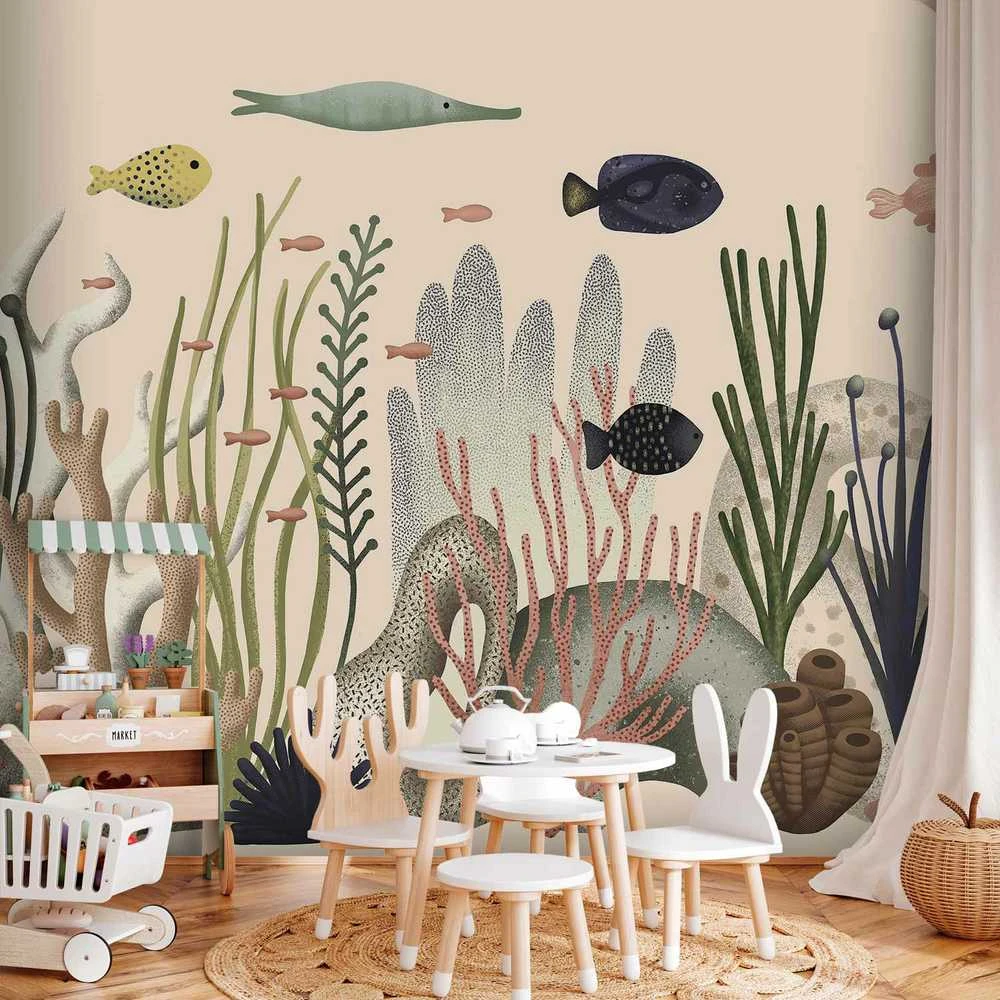 Artgeist Fototapetas - Underwater World - Fish and Corals in Pastel Colours