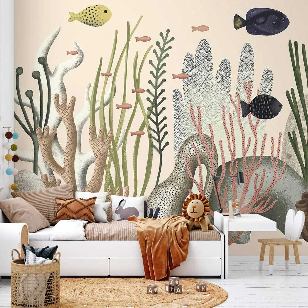 Artgeist Fototapetas - Underwater World - Fish and Corals in Pastel Colours