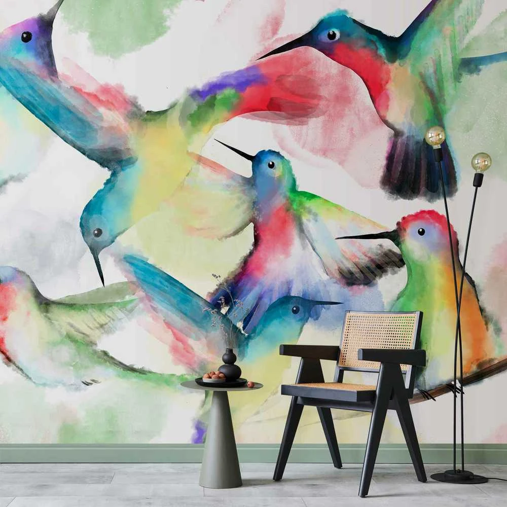 Artgeist Fototapetas - Watercolor Birds