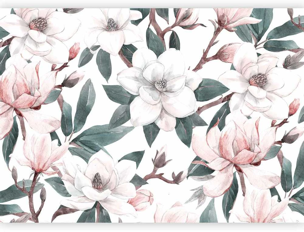 Artgeist Fototapetas - Watercolor Magnolias - Second Variant