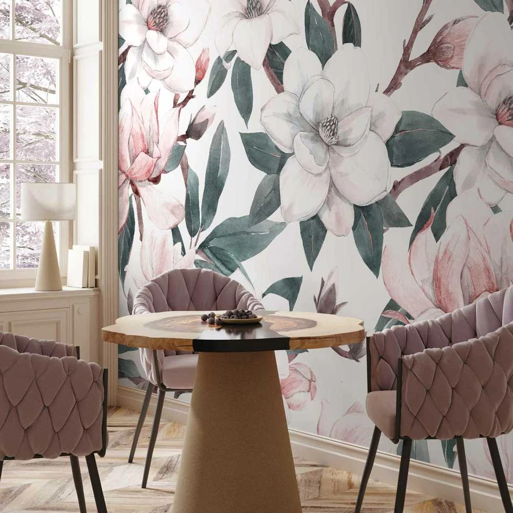 Artgeist Fototapetas - Watercolor Magnolias - Second Variant