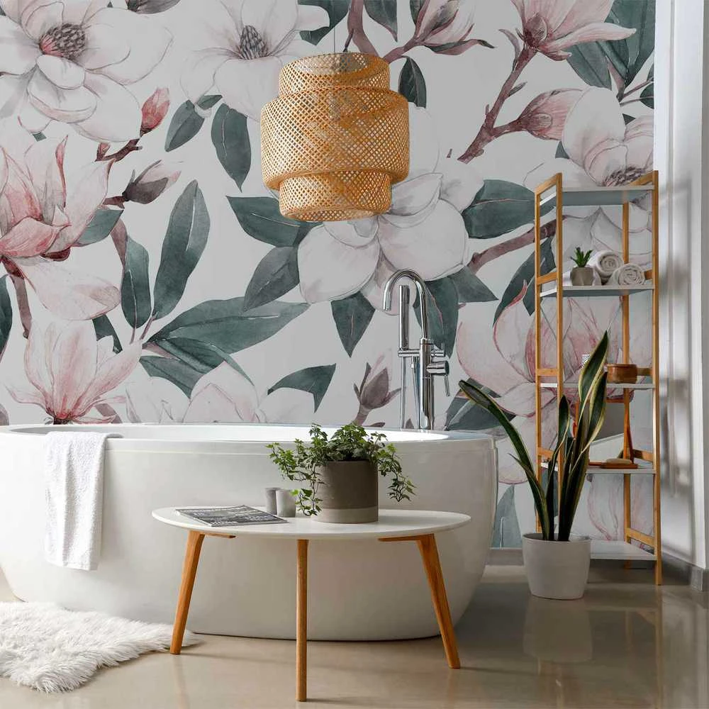 Artgeist Fototapetas - Watercolor Magnolias - Second Variant