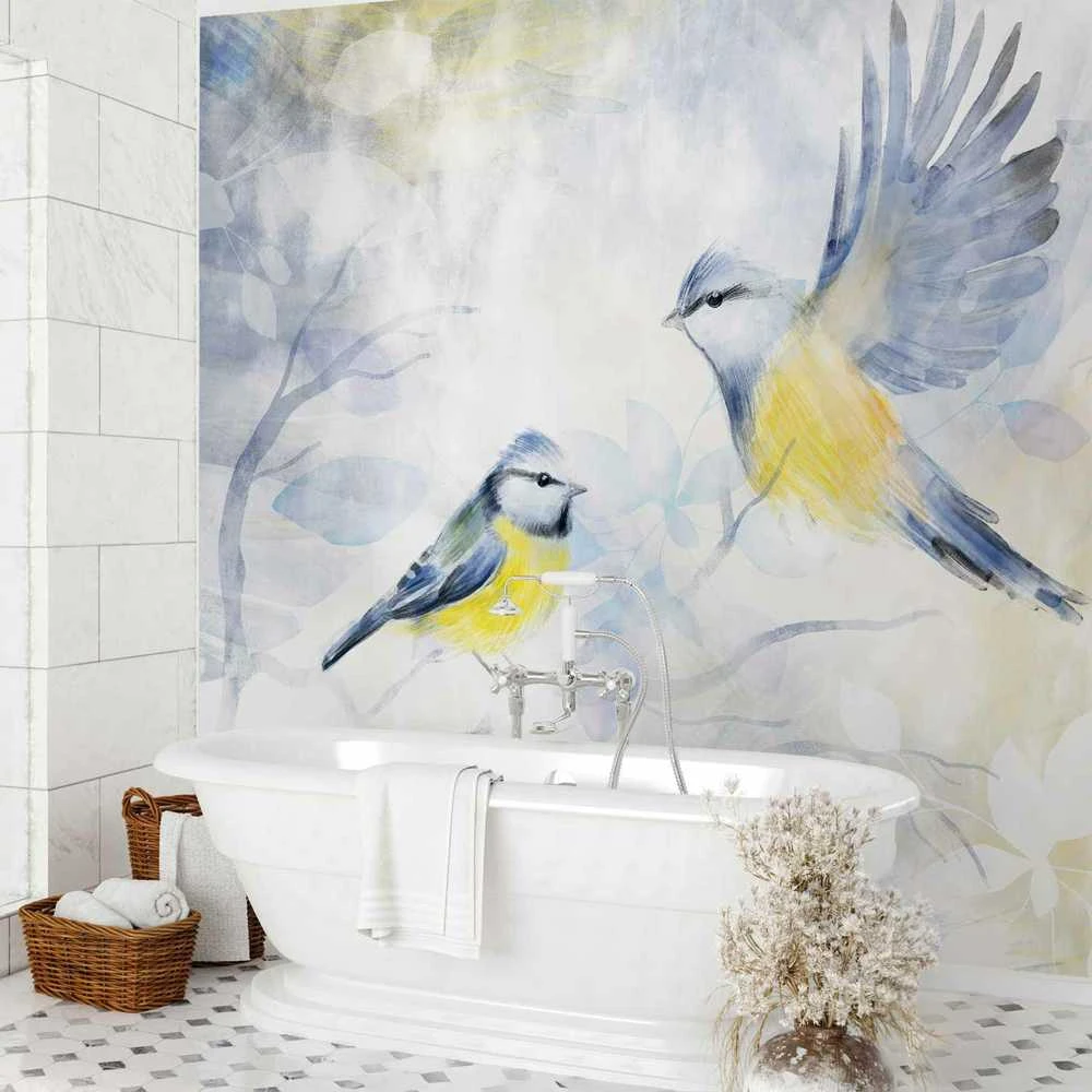 Artgeist Fototapetas - Watercolor Tit - First Variant