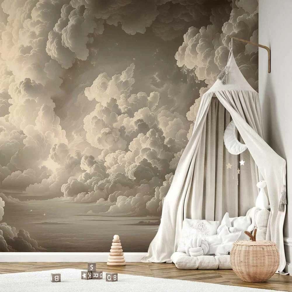 Artgeist Fototapetas - Whisper of Illuminated Clouds: Soft Play of Light in the Theater of the Heavens
