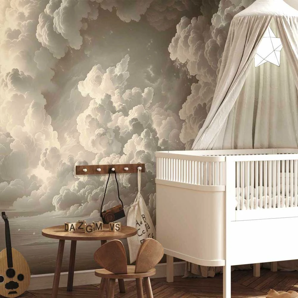 Artgeist Fototapetas - Whisper of Illuminated Clouds: Soft Play of Light in the Theater of the Heavens