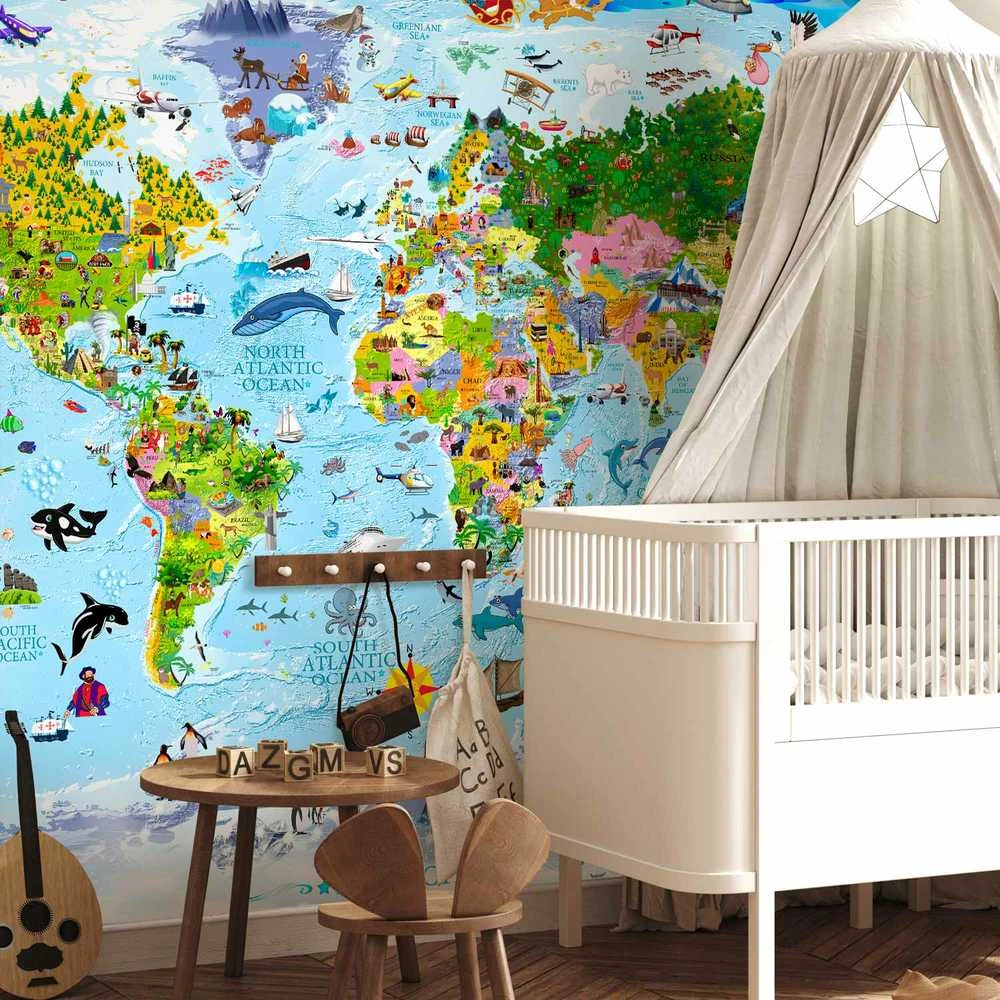Artgeist Fototapetas - World Map for Kids