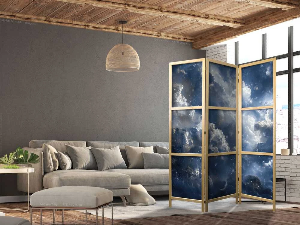Artgeist Japoniška kambario pertvara - Astronomical Wonders: Clouds and Stars in Harmonious Combination