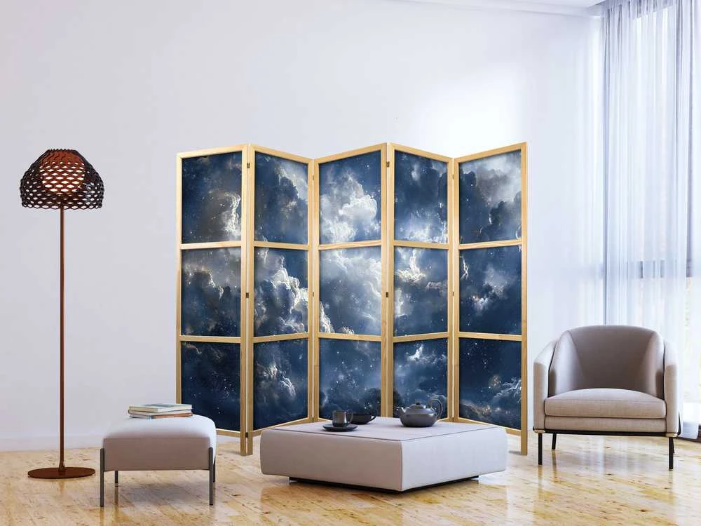 Artgeist Japoniška kambario pertvara - Astronomical Wonders: Clouds and Stars in Harmonious Combination