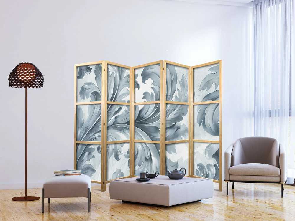 Artgeist Japoniška kambario pertvara - Botanical Motif with Leaves and Vines in Sandy Colors