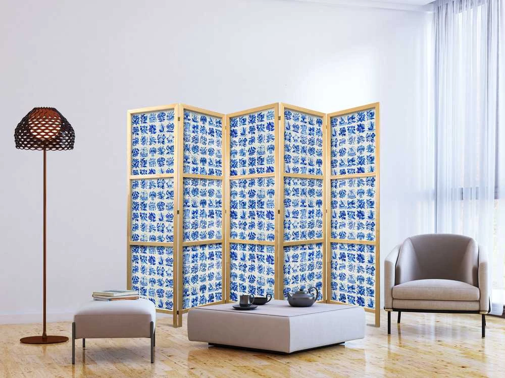 Artgeist Japoniška kambario pertvara - Ceramic Tiles - Traditional Portuguese Mėlyna Tiles
