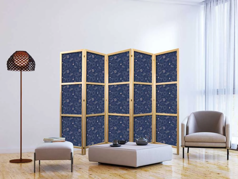 Artgeist Japoniška kambario pertvara - Cosmic Inspirations - Pattern with Stars and Constellations on a Dark Background