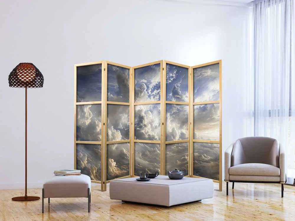 Artgeist Japoniška kambario pertvara - Golden Reflections on Clouds Foretelling Dusk