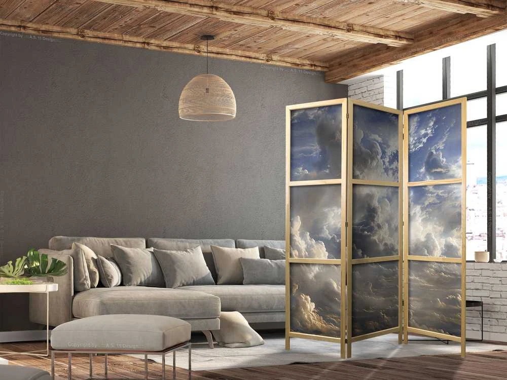 Artgeist Japoniška kambario pertvara - Golden Reflections on Clouds Foretelling Dusk