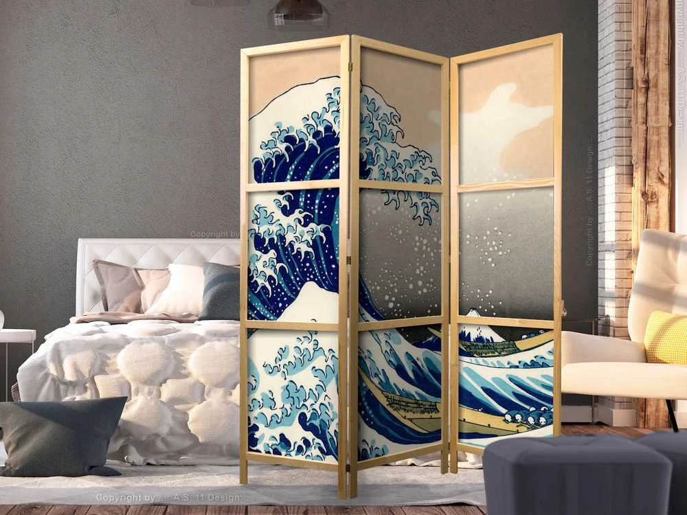 Artgeist Japoniška kambario pertvara - Great Wave in Kanagawa I
