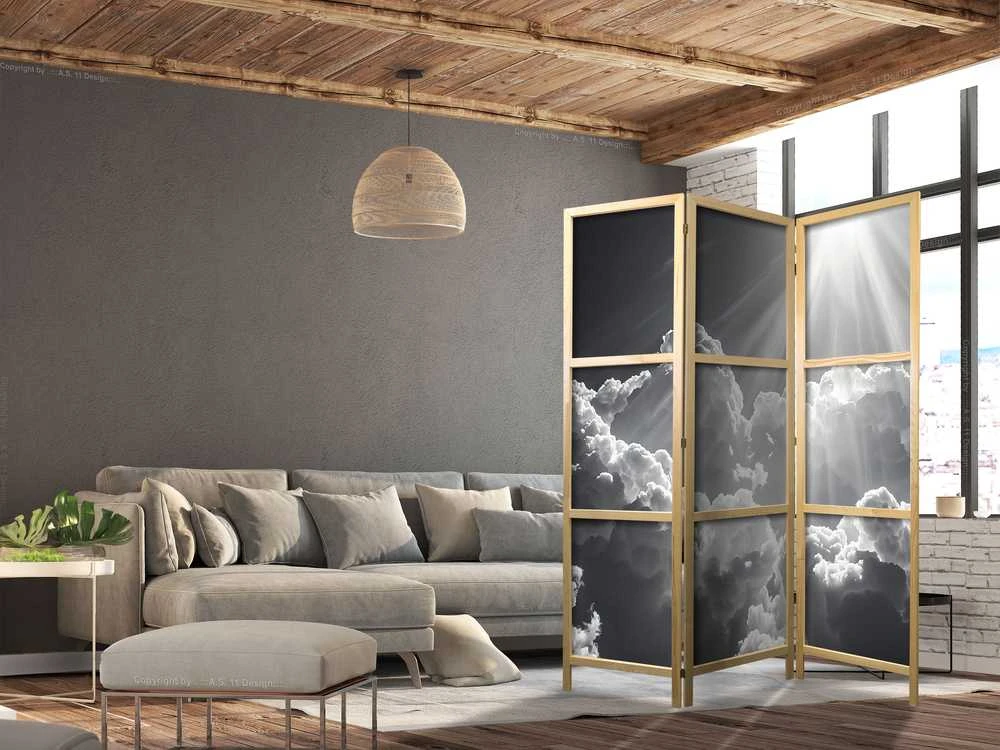 Artgeist Japoniška kambario pertvara - Hope in the Clouds: Inspirujące Promienie Słońca – przebudź emocje