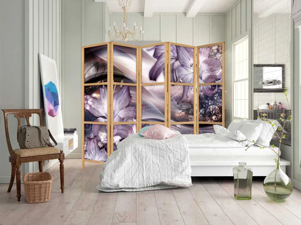 Artgeist Japoniška kambario pertvara - Lilies on a Wave