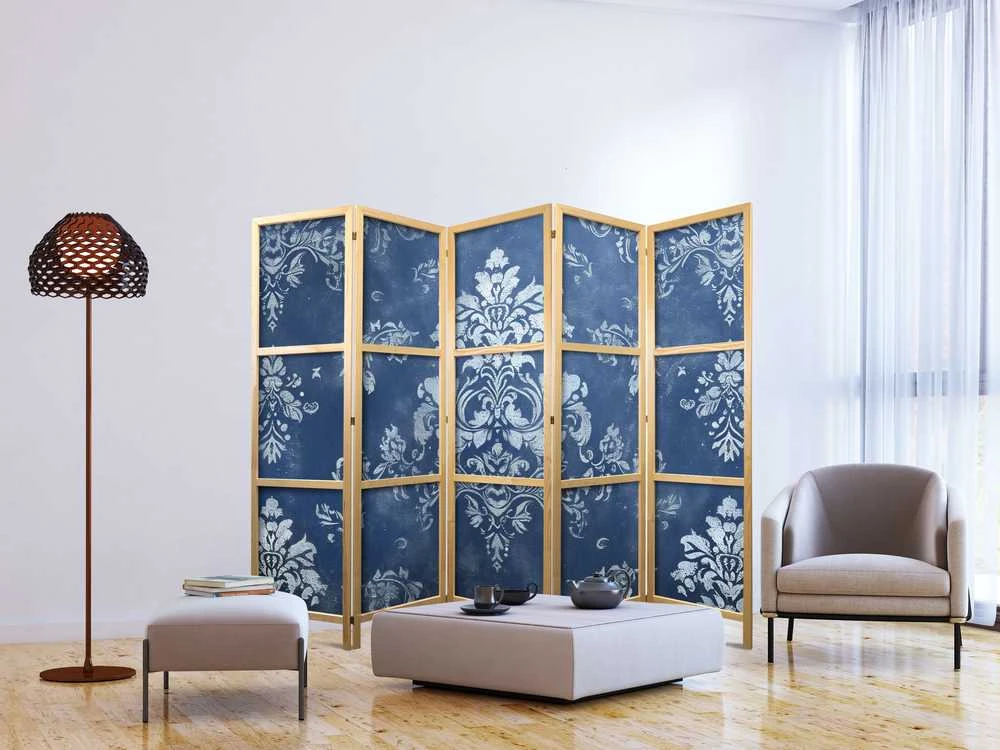 Artgeist Japoniška kambario pertvara - Retro Ornament - Decorative Motif in Worn Blues