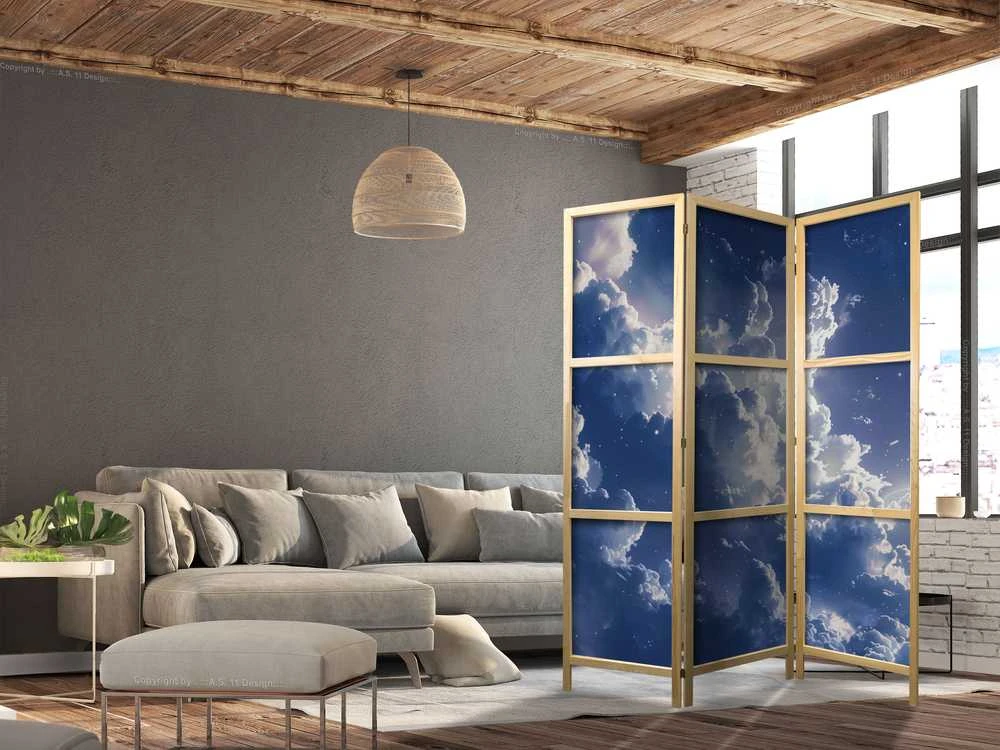 Artgeist Japoniška kambario pertvara - Starry Clouds and Delicate Light Over a Corner of the Sky