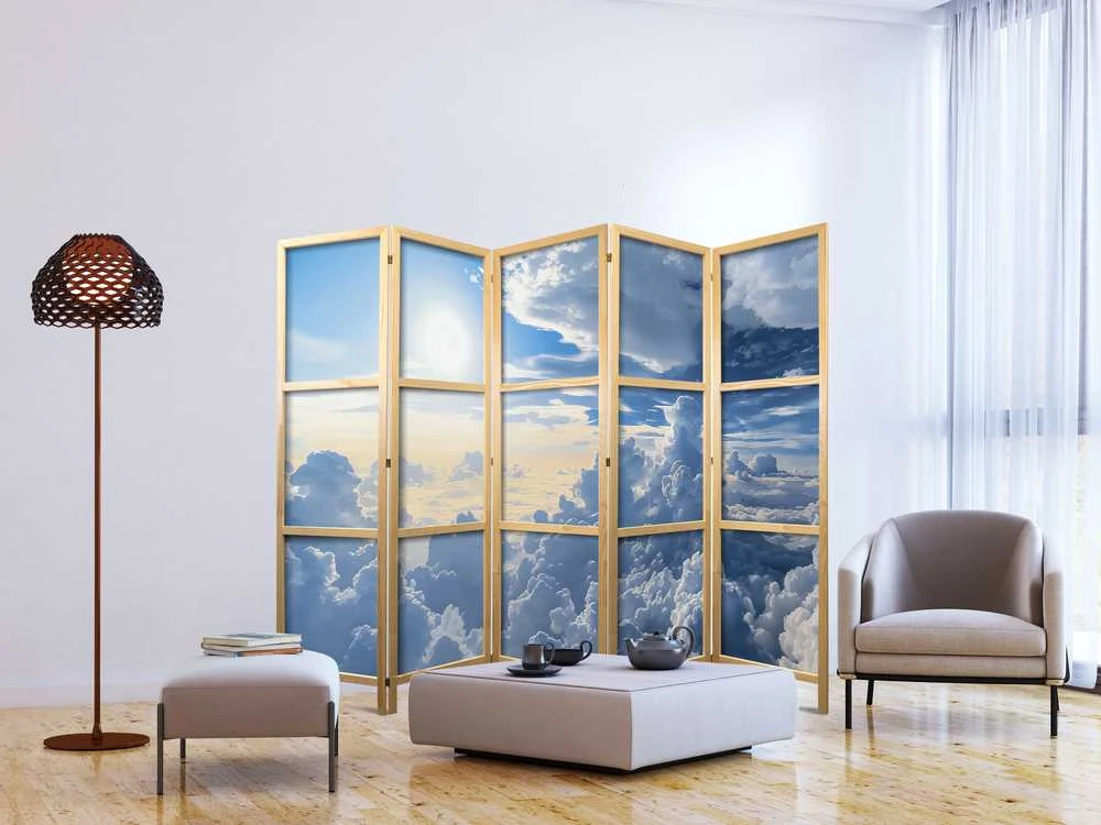 Artgeist Japoniška kambario pertvara - Symphony of Light: Sun and Clouds Collaborating on a Beautiful Sky