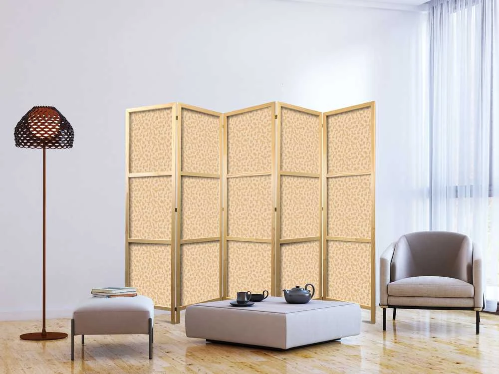 Artgeist Japoniška kambario pertvara - Tiny Dots - Optimistic Pattern in Peach Colors.