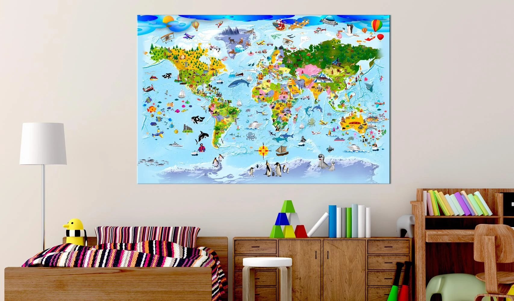 Artgeist Kamštinis paveikslas - Children's Map: Colourful Travels