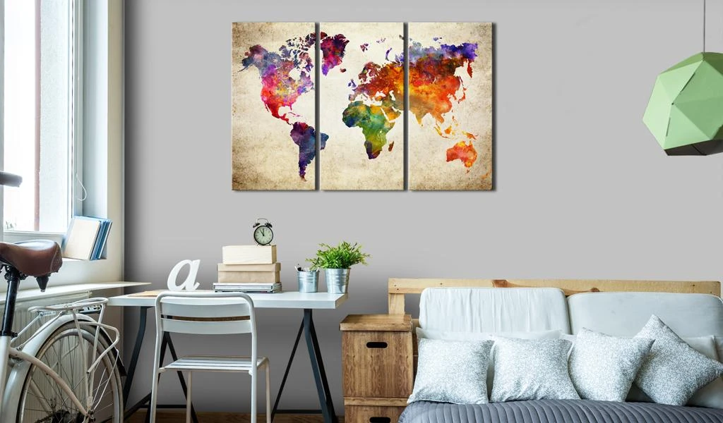 Artgeist Kamštinis paveikslas - Corkboard Map in Watercolor