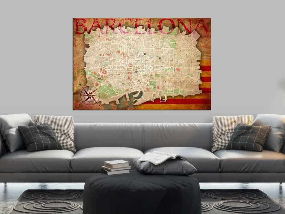 Artgeist Kamštinis paveikslas - Map of Barcelona