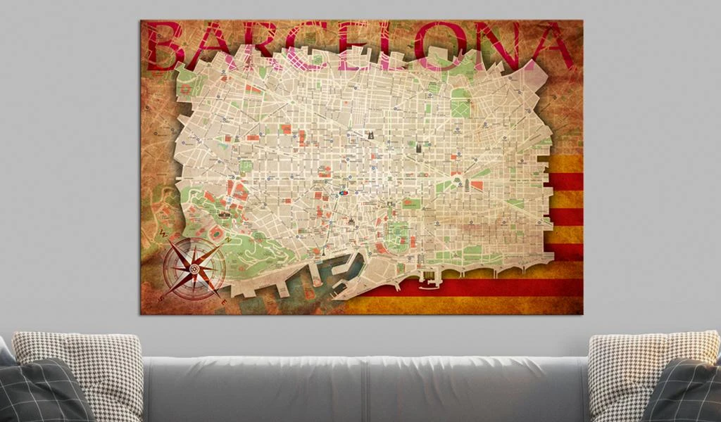 Artgeist Kamštinis paveikslas - Map of Barcelona