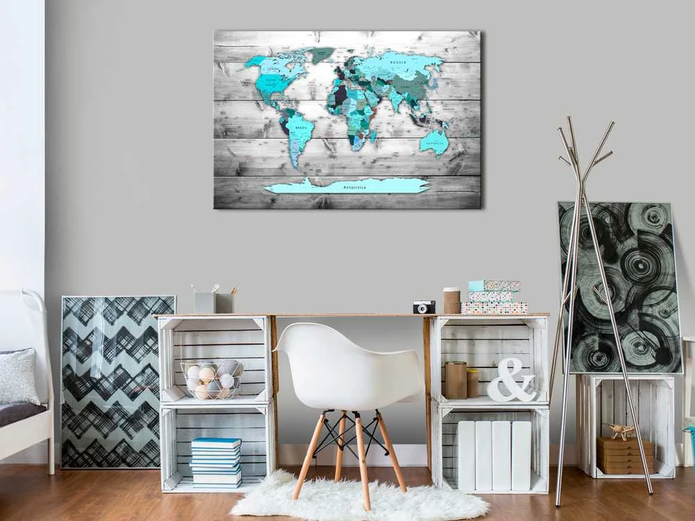 Artgeist Kamštinis paveikslas - Mėlyna Continents