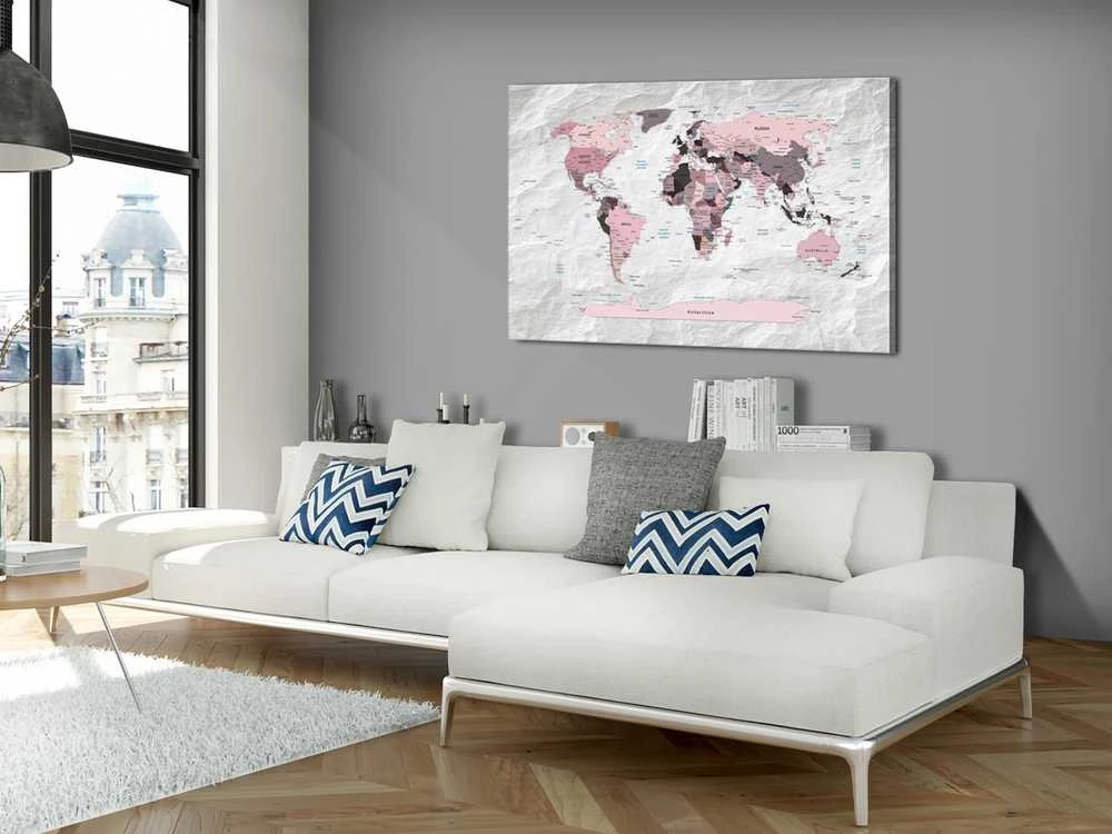 Artgeist Kamštinis paveikslas - Rožinė Continents